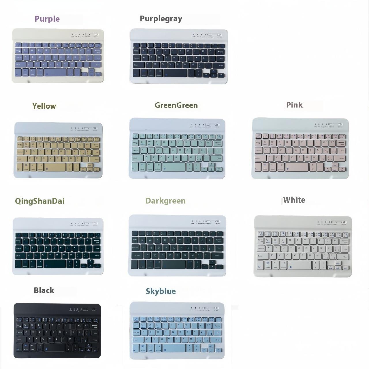 

Клавиатура Bluetooth подходит для iPad, мобильных телефонов Huawei, планшетов, ноутбуков, перезаряжаемая, комплект беспроводной клавиатуры и мыши Miaocun. white