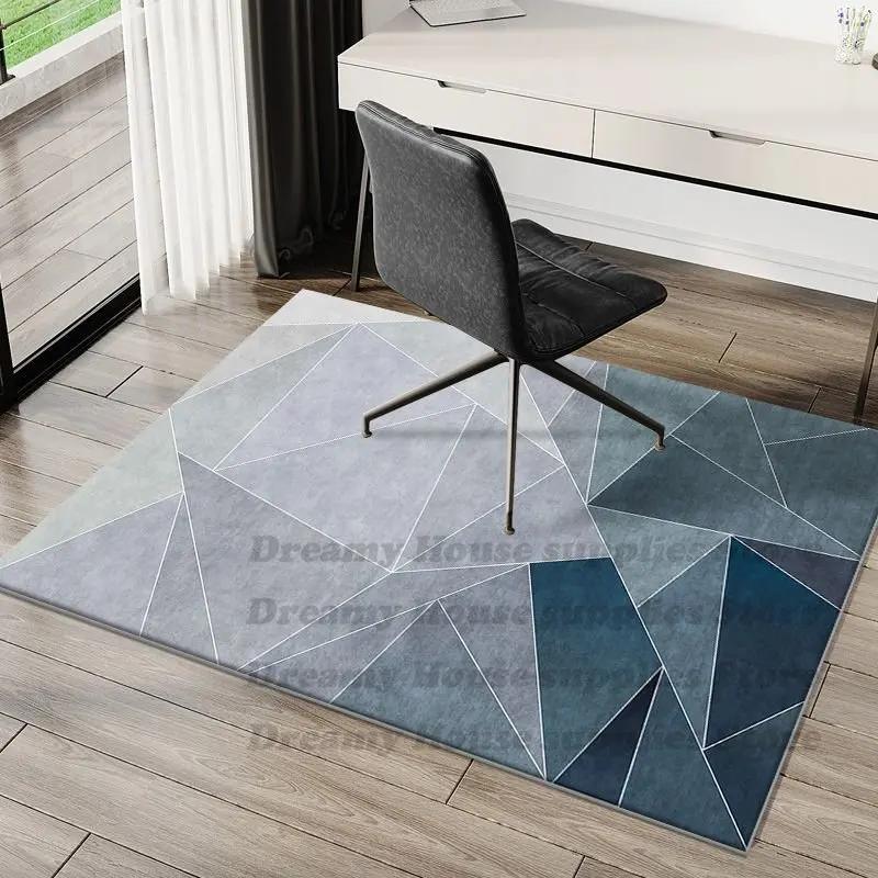 

Modern Rectangular chair mat for bedroom study Antiskid Printed Carpet living room Geometric room decor area rugs Grey series 80*120cm