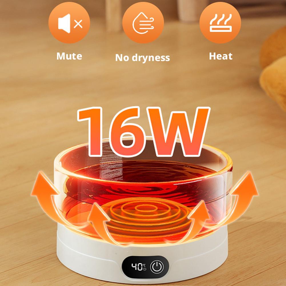 Ceramic Heated Water Bowl For Cat Dogs 4 Temperature Settings Winter Pet Drinking Plate Thermal Dog Water Bowl Dispenser