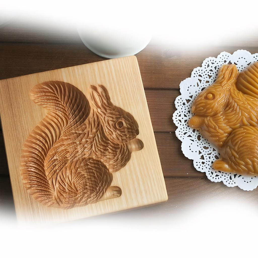 Wooden Cookie Molds for Christmas, DIY 3D Engraved Embossed Biscuit Gingerbread Cutter Moulds, Xmas Tree Reindeer Santa Claus