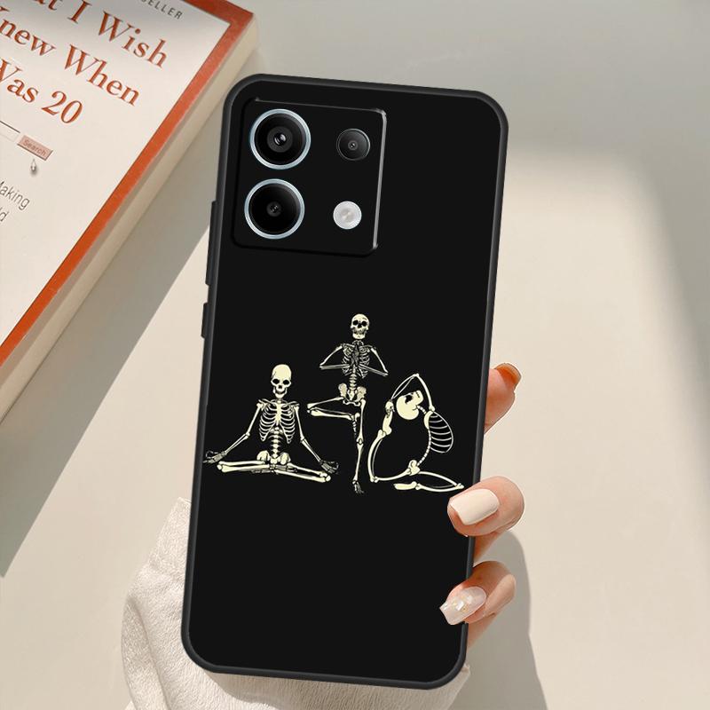 Skeleton Yoga Funda For Xiaomi Redmi Note 14 13 10 11 12 15 Pro Plus Case For Redmi 15 14C 12C 10C 13C 15C