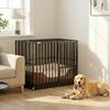 Heavy Duty Dog Crate, Dog Cage with Wheels for Small Medium Breeds, Metal Pet Kennel with Removable Tray