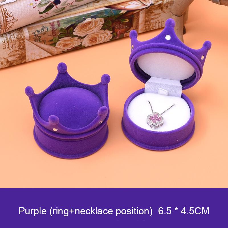 Velvet Jewelry Box Organizer Cute Wedding Ring Box Crown Storage Case Earring Necklace Display Packaging Gift Accessories