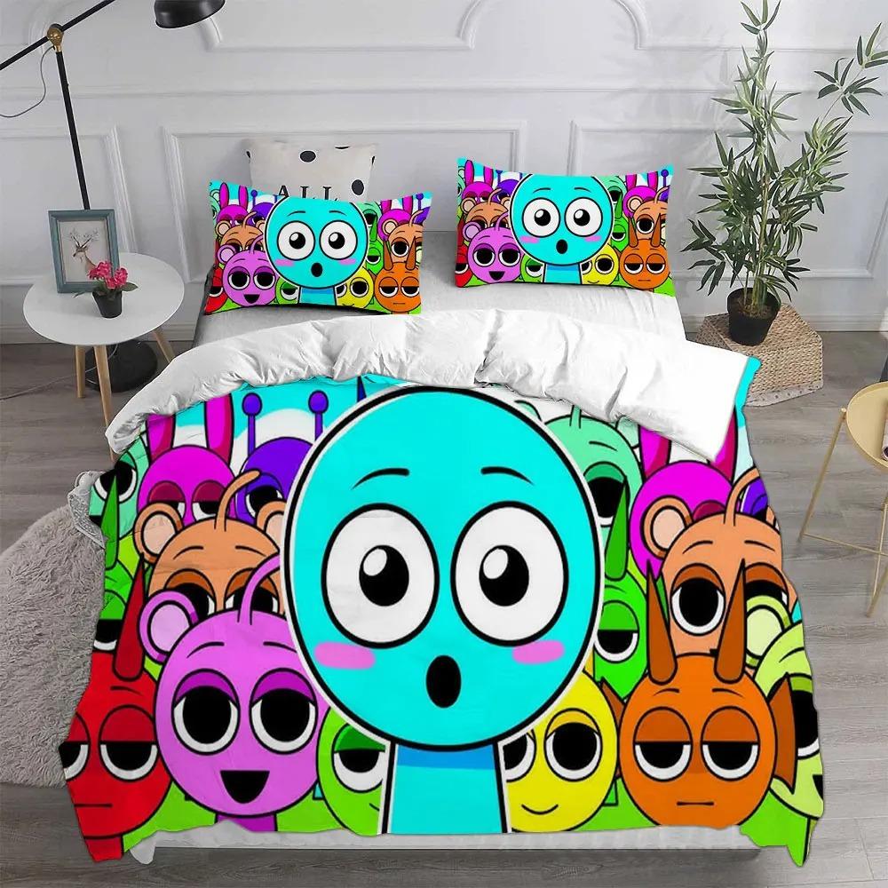 New Sprunki Bedding Set Single Twin Full Queen King Size Bed Set Aldult Kid Bedroom Duvet Cover Sets Anime Parure De Lit Bed