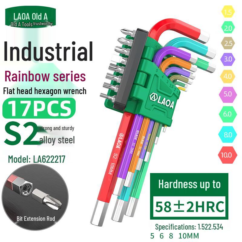LAOA Industrial Rainbow Hex Key Set