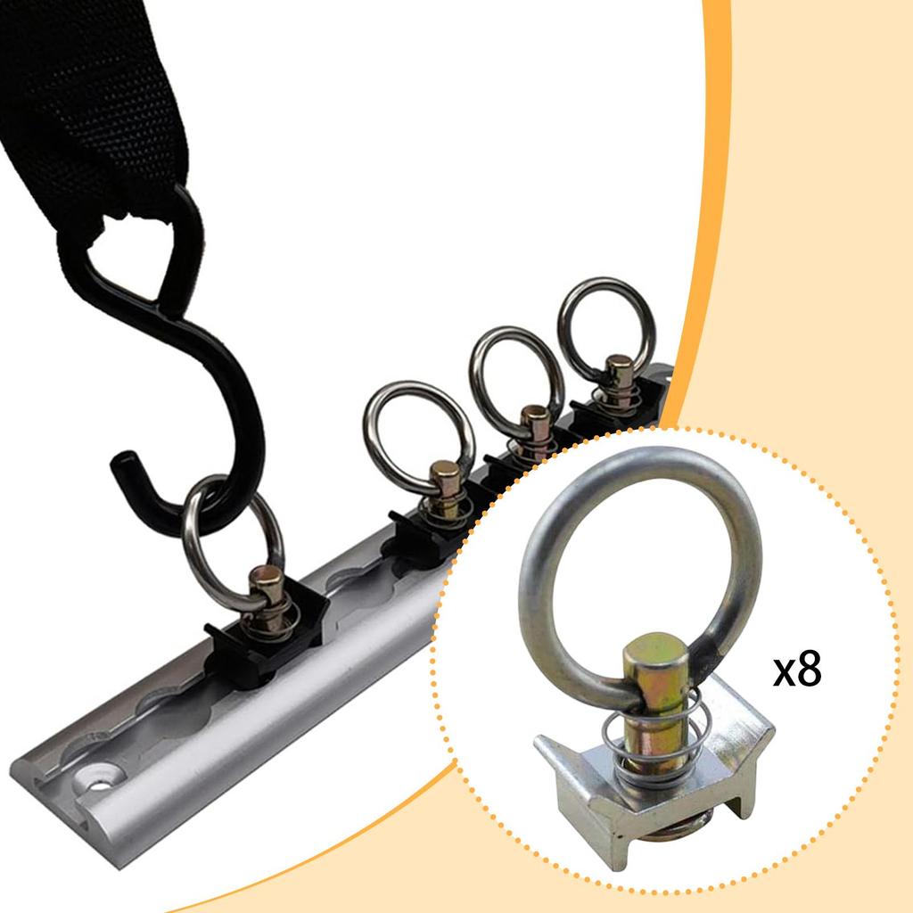 8 Buc. Accesorii Șină Punct de Fixare cu Știft Inele Rotunde de Legare pentru Închis