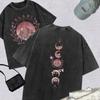 T-shirt Nera Lavata Grunge Estetica Vintage Estiva Top Grafico Uomo Donna Vestibilità Larga Girocollo Manica Corta
