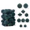 35pcs/set Velvet Christmas Ball Ornament Flocked Hanging Xmas Tree Ball Velvet Pendant Ball For Home Christmas Party Decoration