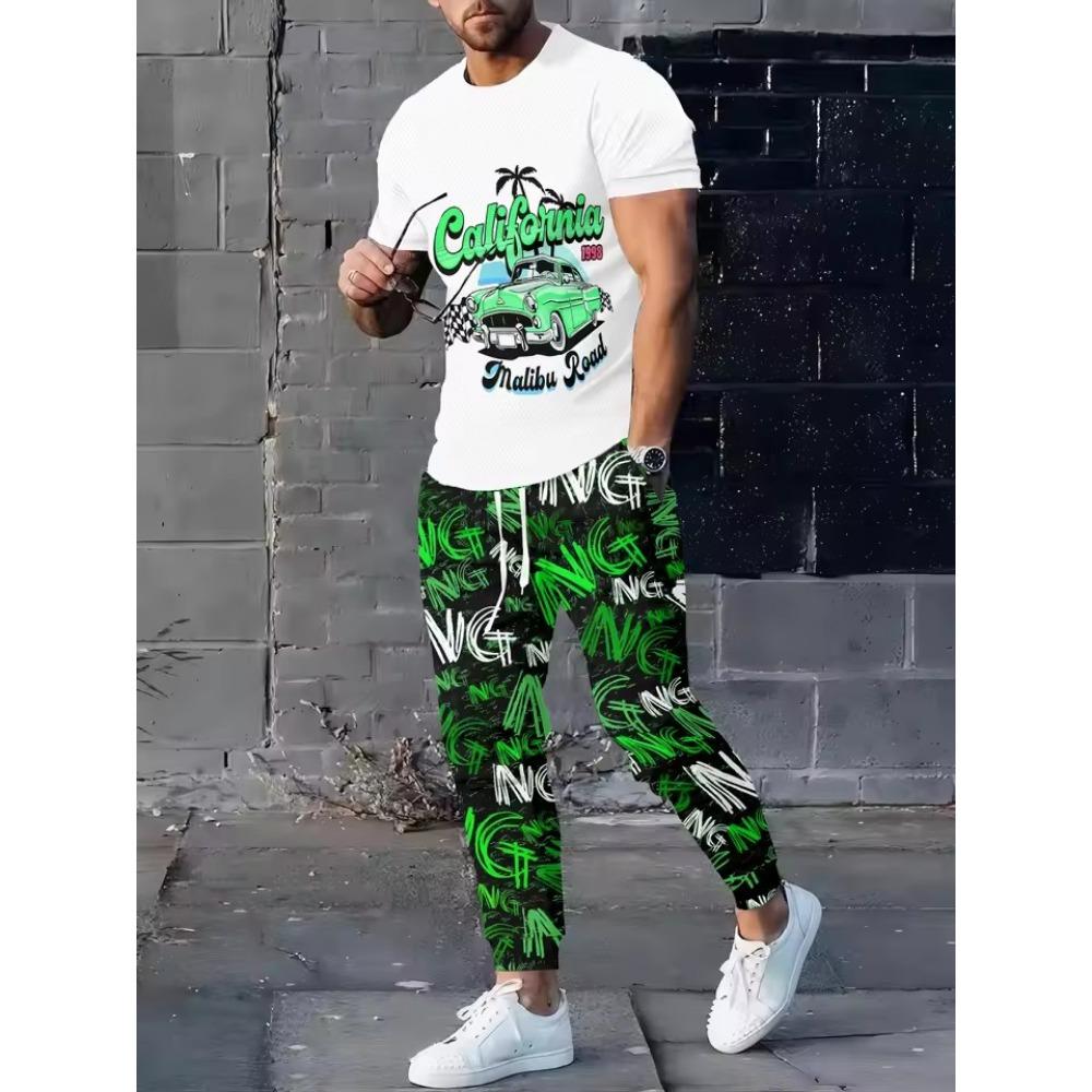 2026 Summer Men's Suit with 3D Printed Pattern Breathable Lightweight Comfortable Leisure Sports Outdoor Men's Clothing
