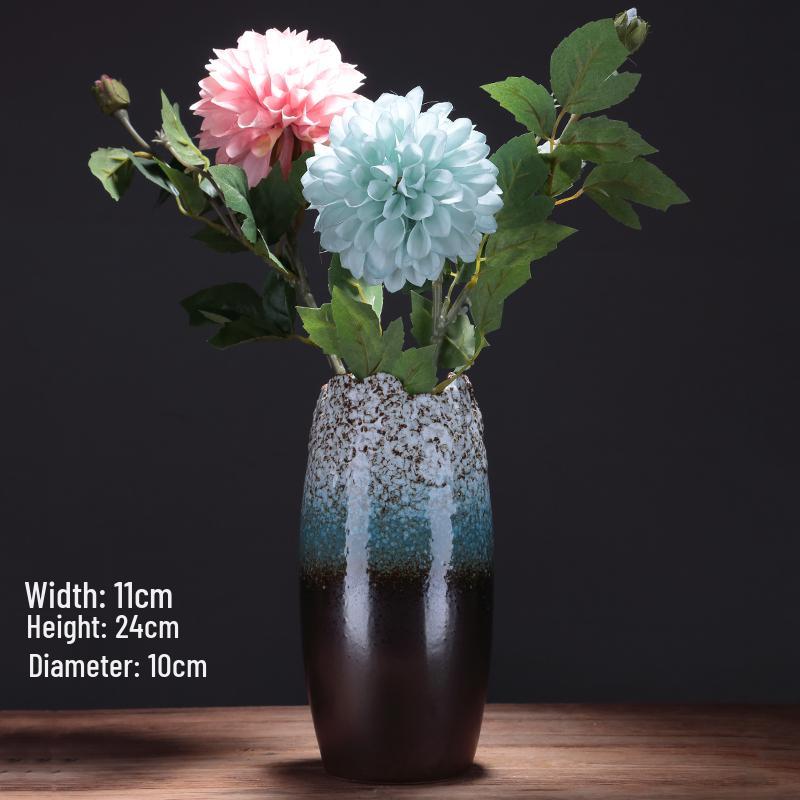 European Minimalist Ceramic Floor Vase for Living Room - Ikebana & Dried Flowers