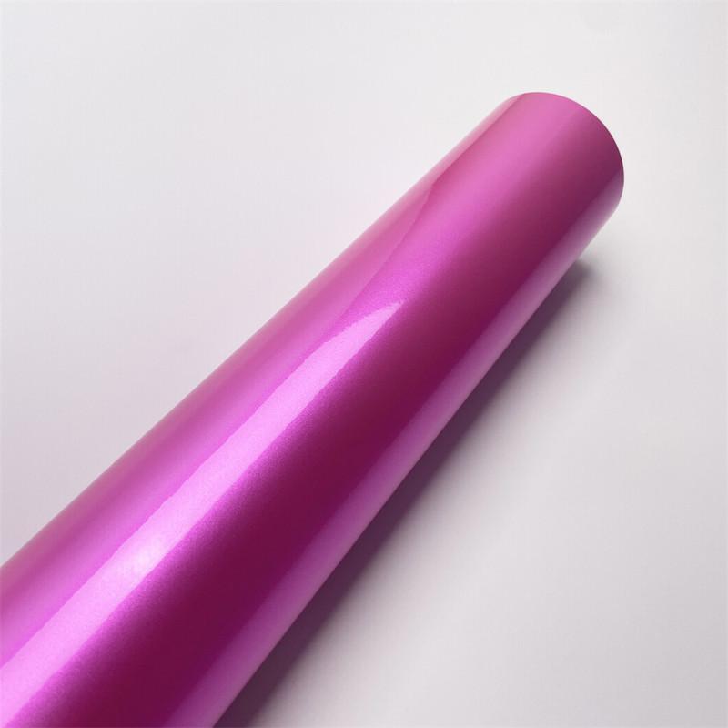 Pellicola Wrap in Vinile Rosa Candy per Tuning Auto Bici Moto Decalcomania Metallica Adesivo Lucido con Canali di Sfiato Aria