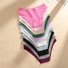 FINETOO 3Pcs/Set Cotton Striped Stretchy Underwear Women's Low Waist Panties Sexy Elastic Wide Belt Solid Color Briefs Comfort Lingerie