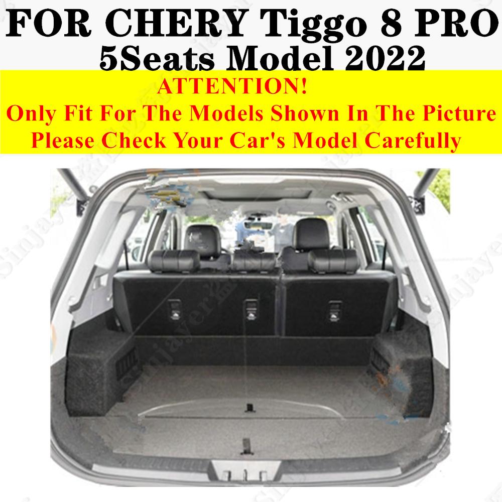 Sinjayer Kofferraummatte Wasserdicht Heckklappenmatte Flache Seite Auto Hinten Laderaum Teppich Pad Einlage Für Chery Tiggo 8 PRO 5 Sitze