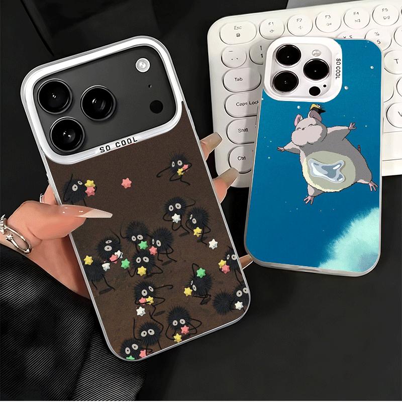 Anime GIBI S-Susuwataris Cute Soft Phone Case for iPhone 15 16 17 Pro Max 17Air 16E 14 Plus 13 12 Mini Shockproof Cover Back She