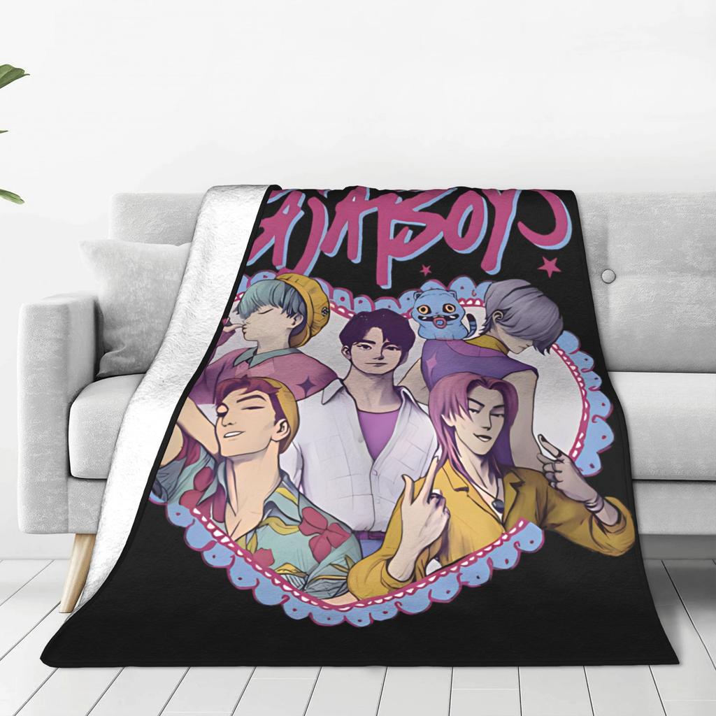 Rumi Neon Showcase Kpop Demon Hunters Star Warm Soft Blanket  Plush Throw Blanket Home Decor Flannel Bedspread Sofa Bed Cover