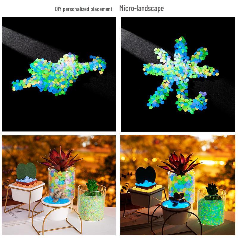 Luminous Stone Vase with Fluorescent Pebbles for Aquariums, Gardens, and Decorations
