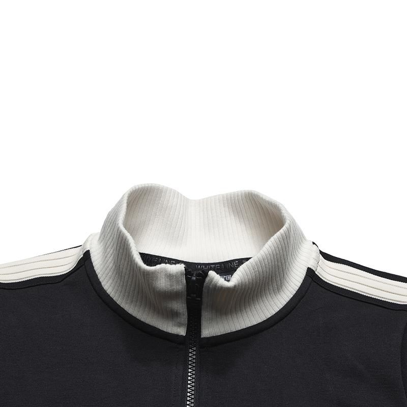 FILA Original Classic Basic Simple Striped Zip Collar Knitted Long Sleeve Jacket Women jackets F11W619508F-NV