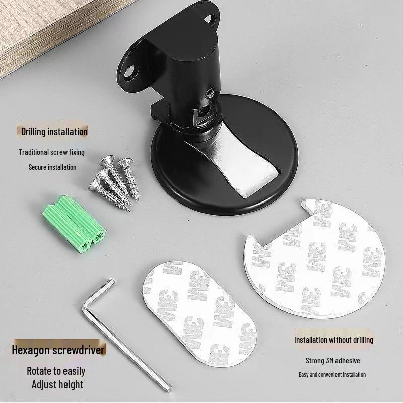 Silent Door Stopper: Hole-Free, Invisible Floor-Mounted Bumper for Bedroom and Bathroom