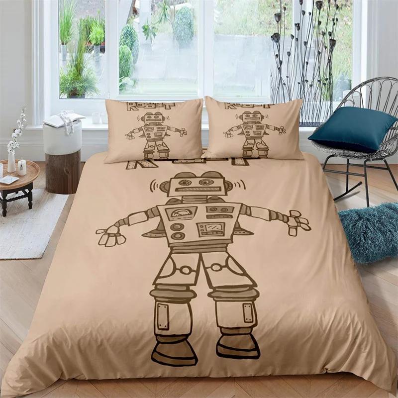 Zestaw poszewek na kołdrę z robotami Kreskówkowy robot kosmiczny Zestaw pościeli Patchwork Transformer Przyszłościowa maszyna Poszewka na kołdrę Rozmiar Twin Full Dla chłopca