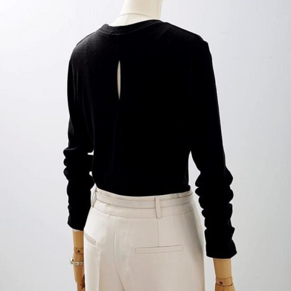 STyle LaTTe Basic Round Neck Solid T shirT Daily Inner Tee