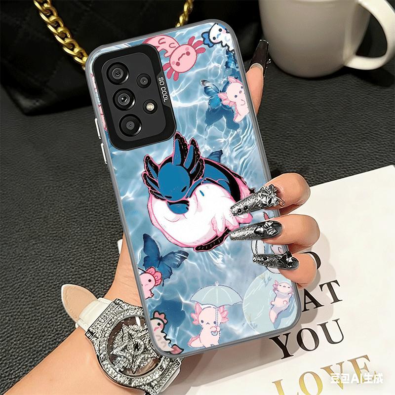 Axolotl Cartoon Süß Weiche Handyhülle für Samsung A17 A16 A15 A14 A13 A57 A56 A55 A54 A53 A37 A36 A35 A34 A33 A26 A25 A24 A23 A52