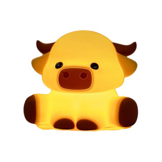 Nachtlicht Cartoon Schottisches Hochlandrind Pferd Nilpferd Design Silikon Tierlampe Kinder Dimmbar Touch Control Weiches Leuchten Nachtlicht