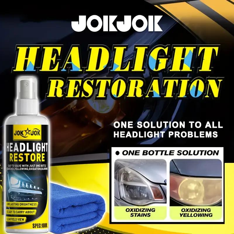 Advanced Ceramic Headlight Restoration Spray,RemovesYellowing&Oxidation,Restores Clarity,Long-LastingProtection,Essential Car Ca