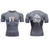 Mens Compression Shirt Short-sleeved Casual T-shirt Quick-Drying Breathable Fitness Top Summer Men Sports T-shirt
