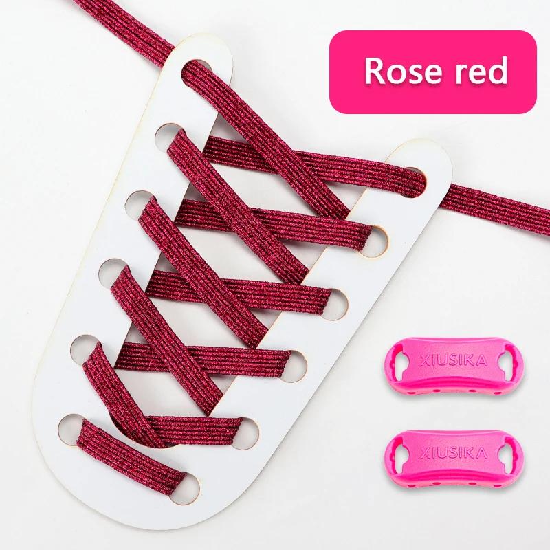1Pair Glitter Shoelace Rainbow Elastic Laces Sneakers No Tie Shoelace Innovation Flat Shoe Laces Without Ties for Kid and Adult