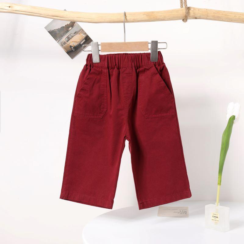 

Брюки для мальчиков Летние тонкие Детские бриджи Новые детские шорты Рабочие брюки 160 бордовый