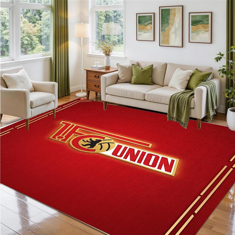 Union Berlin FC Design Kristall-Samt-Teppich Weich Dekorative Matte für Schlafzimmer Eingang
