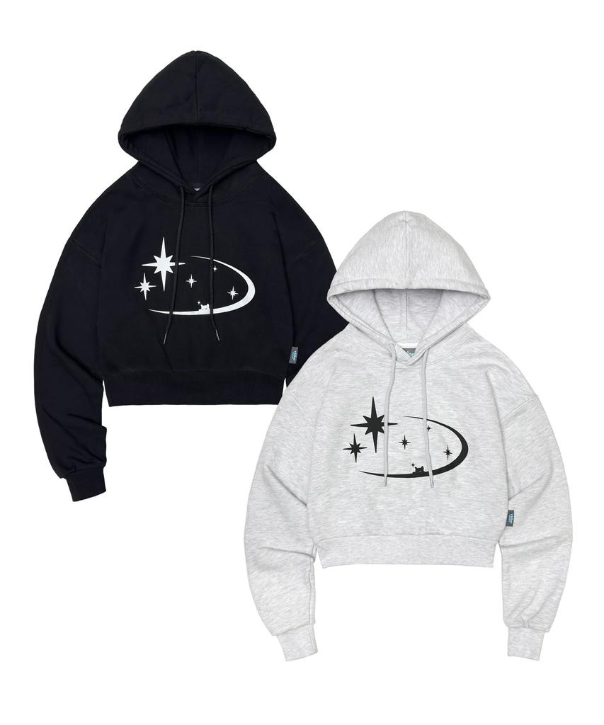 Star Sea Crop Hoodie [Gray]
