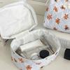 3PCS Soft Quilted Cotton Makeup Bag Large Capacity Cartoon Cosmetic Organizer Toiletry Pouch  Women