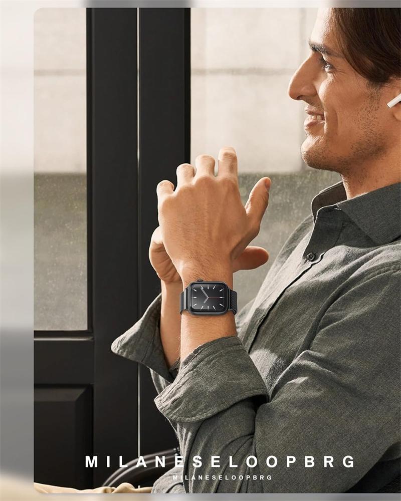 Edelstahl Magnetisches Metallarmband Mailänder Schlaufe für Apple Watch 46mm 45mm 44mm 42mm 40mm IWatch 9 8 7 6 5 4 SE Ultra 2