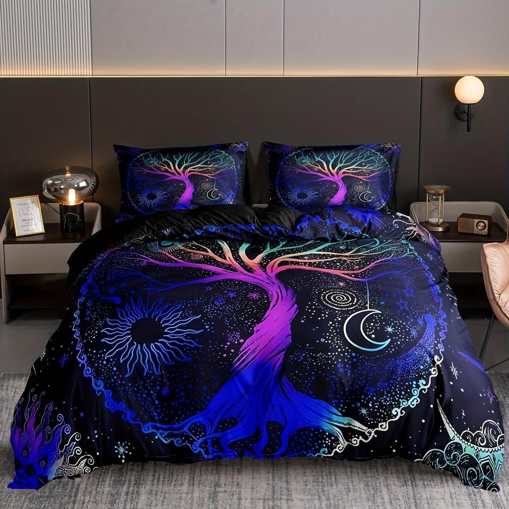Tree of Life Duvet Cover Set Soft and Comfortable with Zipper Closure Perfect for Bedroom Guest Room and Dorm Decor
