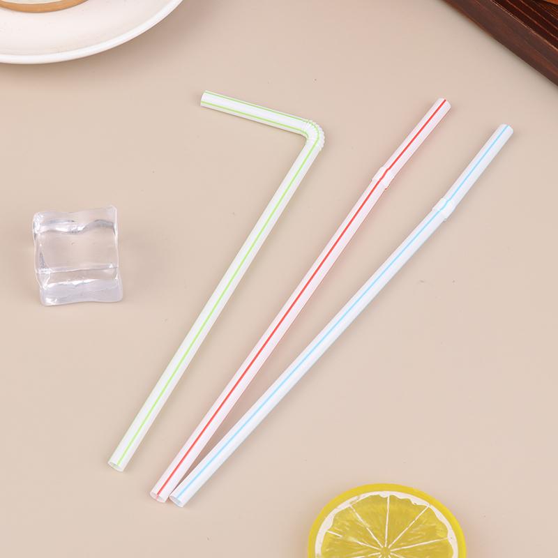 100Pcs Drinking Straws Colorful Flexible Wedding Party Supplies Drinking Straws Kitchen