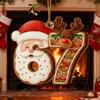 Christmas 67 Meme Acrylic Ornament Flat Santa Claus Reindeer Ice Cream Six Seven Xmas Tree Hanging Decoration Holiday Party Pendant