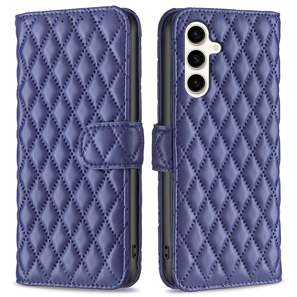 Für Samsung Galaxy M35 5G Leder Handyhülle Rautenmuster