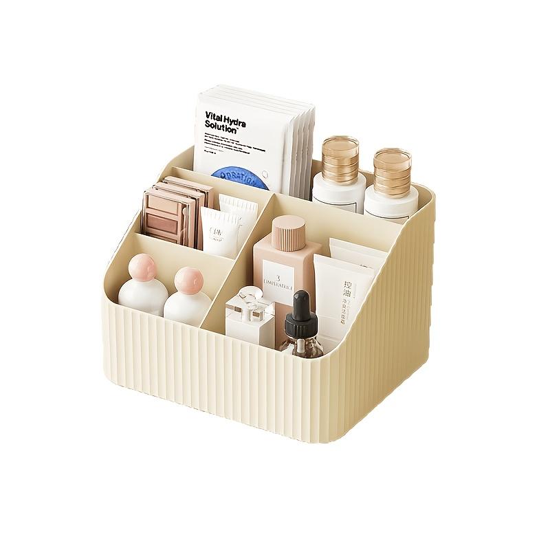 Makeup Brush Holder Spacious with 3 Compartments 5-Compartment Storage Box  a Space-Saving Organizer for Dormitory Vanities