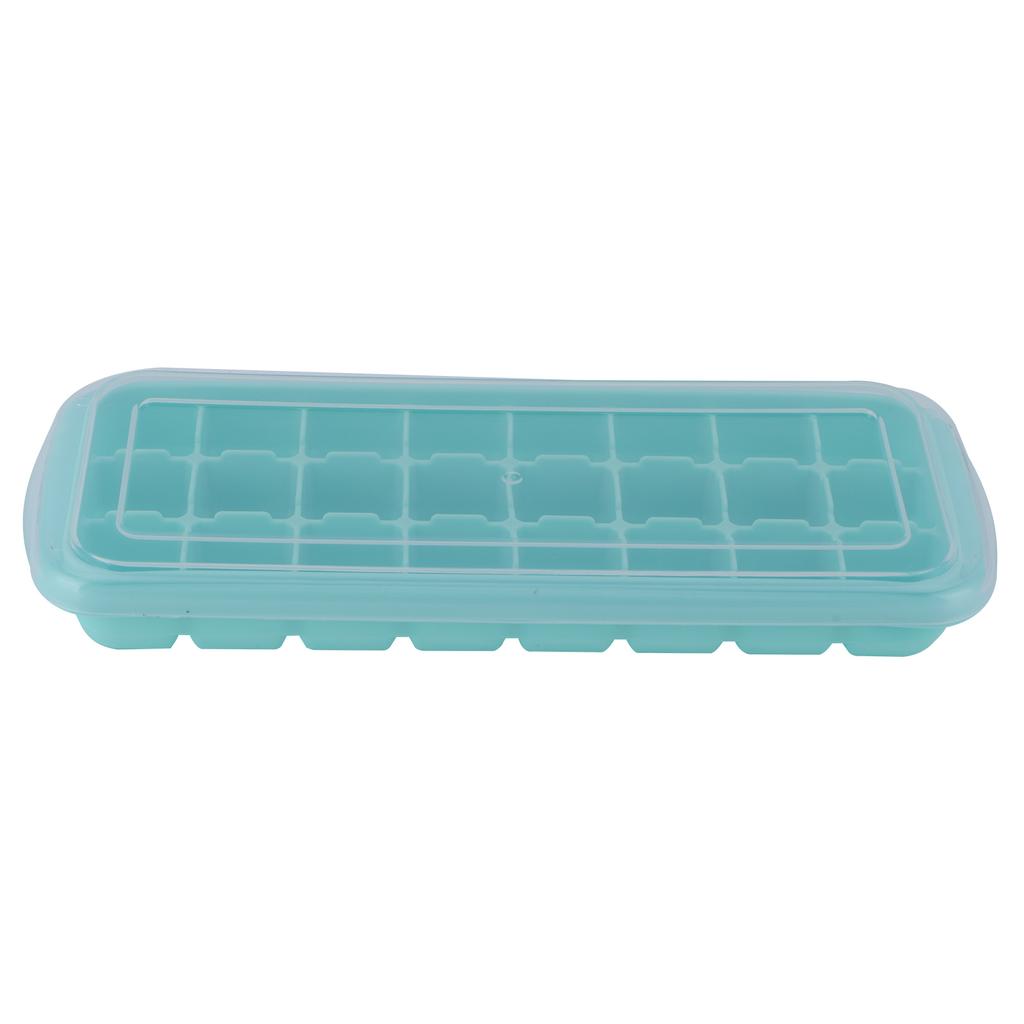 24 Grid Small Cubes Silicone Ice Tray with PP Lid Silicone Ice Mold for Home KitchenGreen