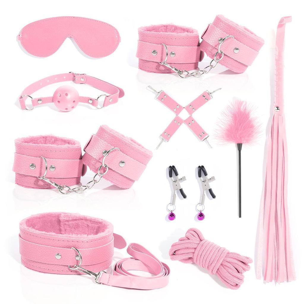 Couples Set Bondage Handcuffs 10piece Whip Sm Training Props