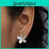 Floral Metal Earrings With Rhinestone Embellishments For Women Gift Weddings