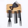 4pcs/1 Set Vintage Style Hair Comb Kit for Dual-Sided Barber Comb with Hair Clips Pomade for Classic Slicked Back Hairstyles