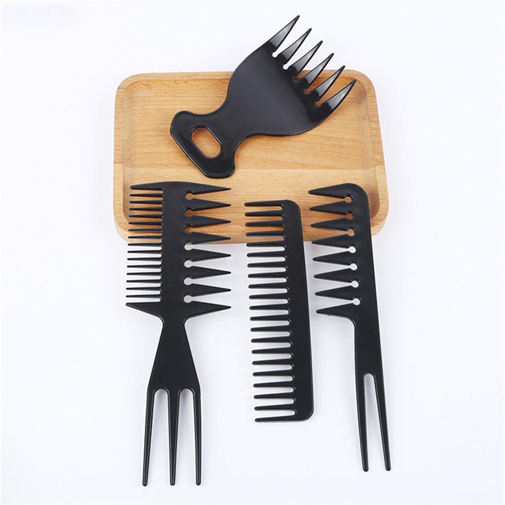4pcs/1 Set Vintage Style Hair Comb Kit for Dual-Sided Barber Comb with Hair Clips Pomade for Classic Slicked Back Hairstyles