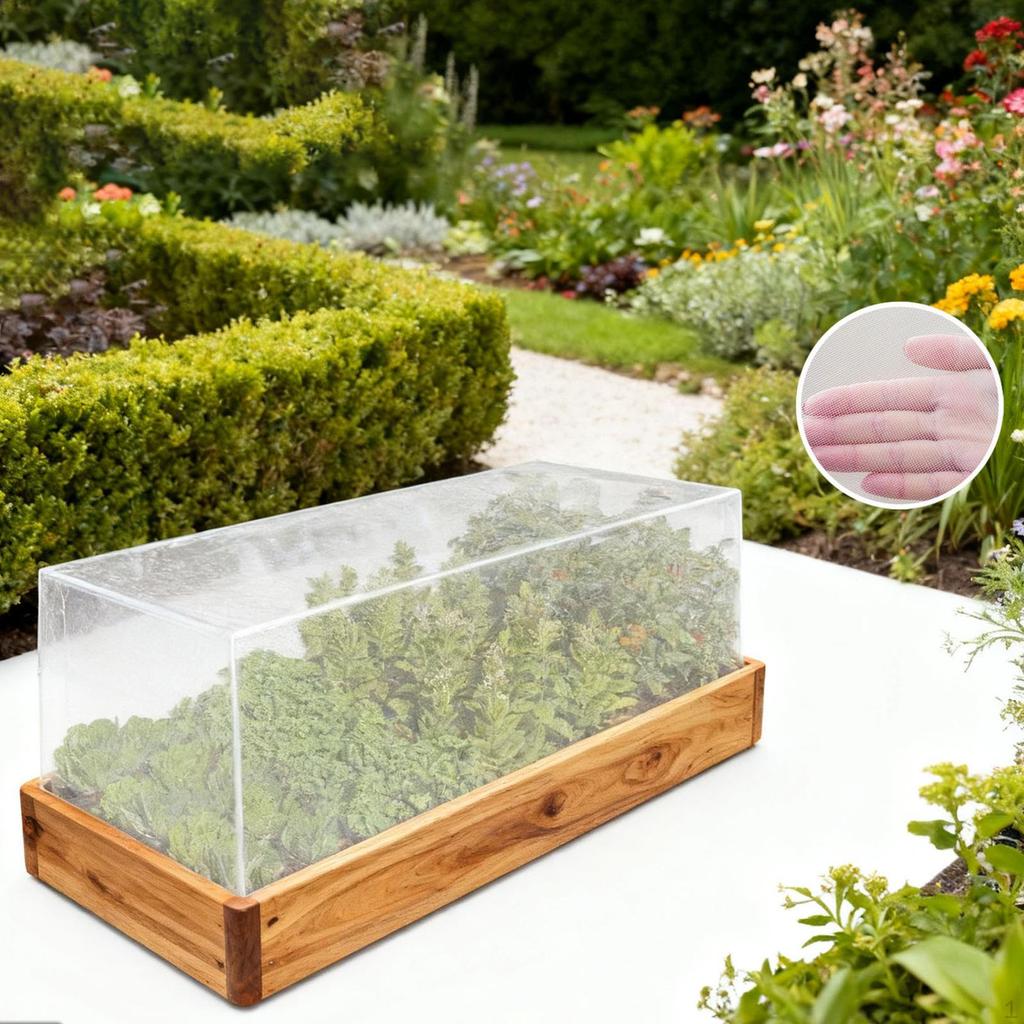 Garden Netting for Raised Beds Barrier Mesh Breathable with Drawstring Row Cover Protection