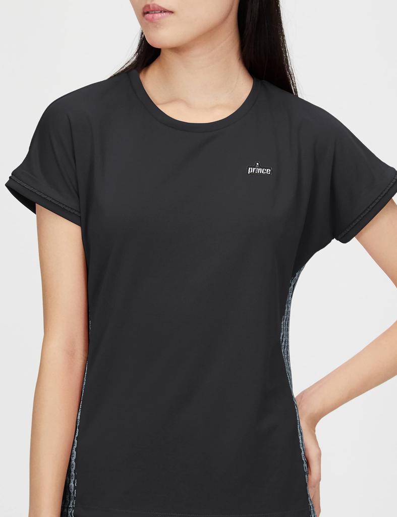 Prince Short Sleeve Game Black Medium Women's Shirt, (165),