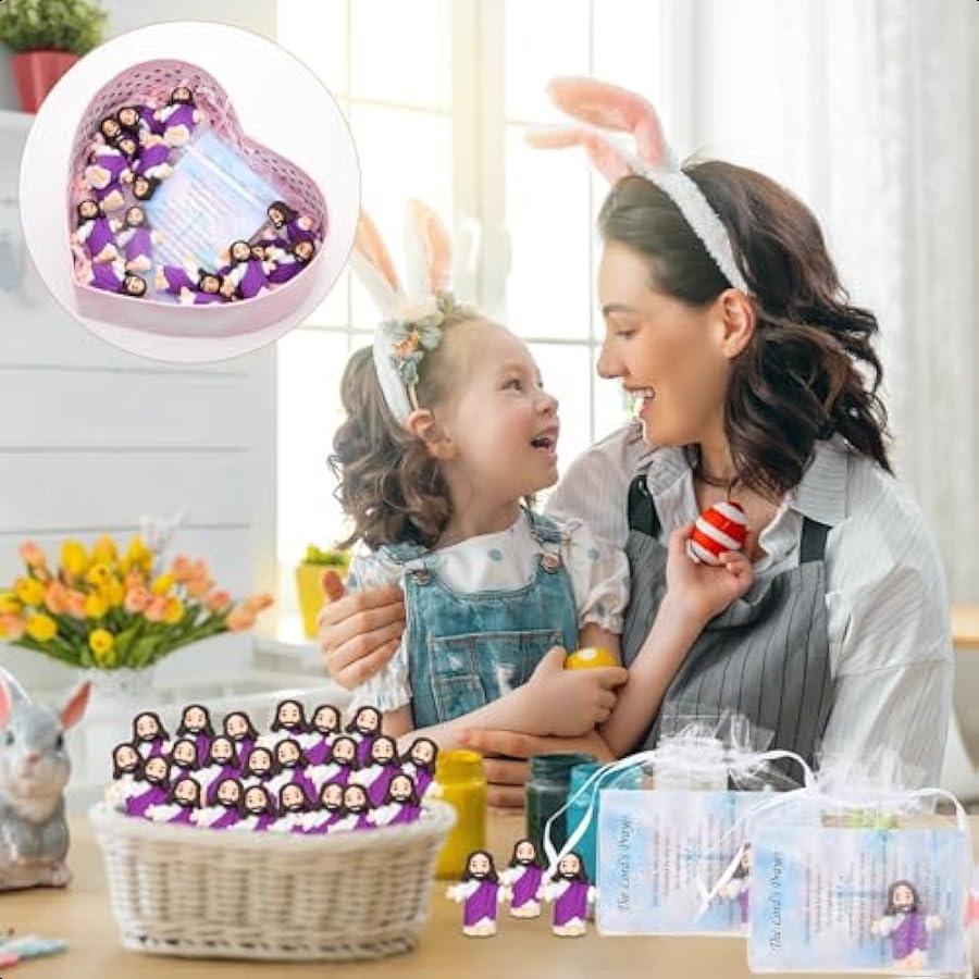 

Barydat 50 Sets Little Jesus Figures Bulk Mini Jesus Figurines with 50 Prayer Card 50 Bags Miniature Tiny Jesus Figurine Toys f United States