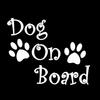 Funny Dog On Board Paw Print Cool Car Decal Decor Window Helmet Laptop Sticker