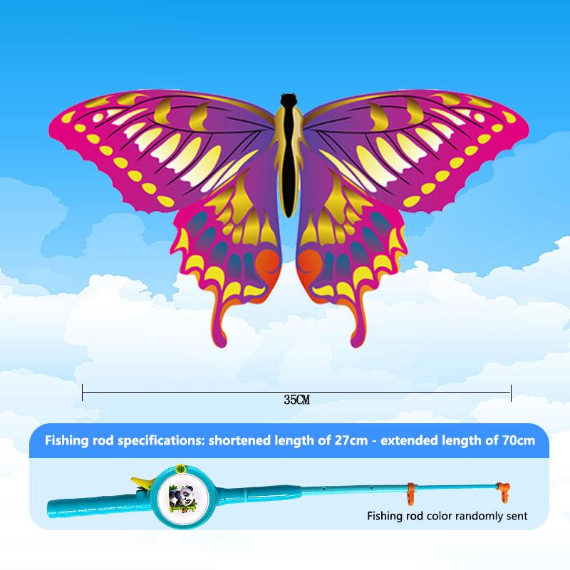 Sale Children Kite Toy Eagle Foldable Mini Plastic Toys Kite Hand Brake Fishing Rod Butterflies For Kids Outdoor Toy For Fun