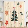 2pcs,2D Plane Printing Curtain Popular Christmas Tree Festive Stars (2) 100% Polyester (without Rod) Art Deco Festive Perfect